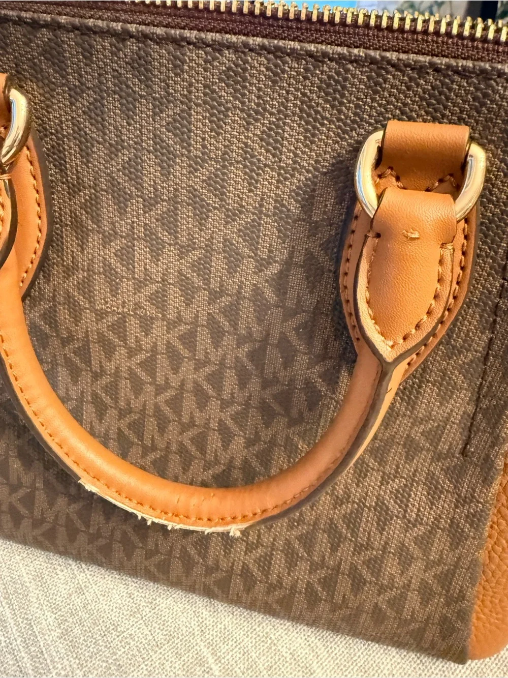 Michael Kors Brown & Tan Signature Satchel